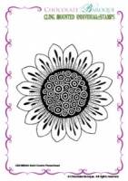 Swirl Centre Flowerhead cling mounted rubber stamp